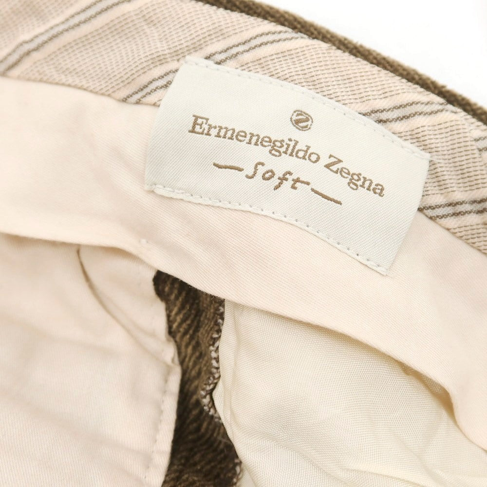 【中古】エルメネジルド ゼニア ソフト Ermenegildo Zegna soft コットンレーヨン カジュアルスラックスパンツ ブラウン【 46 】【 状態ランクC 】【 メンズ 】