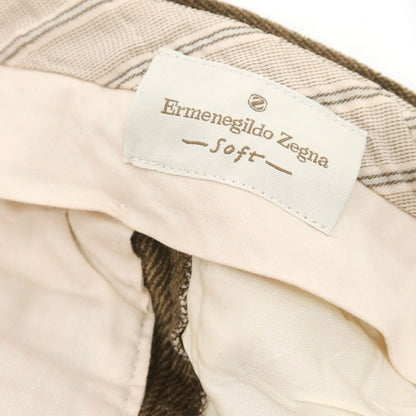 【中古】エルメネジルド ゼニア ソフト Ermenegildo Zegna soft コットンレーヨン カジュアルスラックスパンツ ブラウン【 46 】【 状態ランクC 】【 メンズ 】