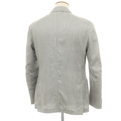【中古】ラルディーニ LARDINI カシミヤウールシルク ダブル6B テーラードジャケット ライトグレー【 48 】【 状態ランクA 】【 メンズ 】