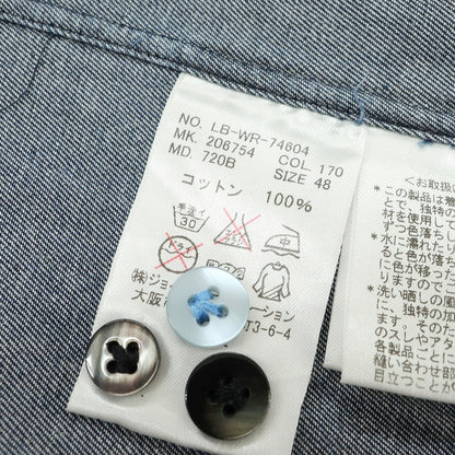 【中古】ランバンオンブルー LANVIN en Bleu コットン カジュアルシャツ ネイビー【 48 】【 状態ランクC 】【 メンズ 】