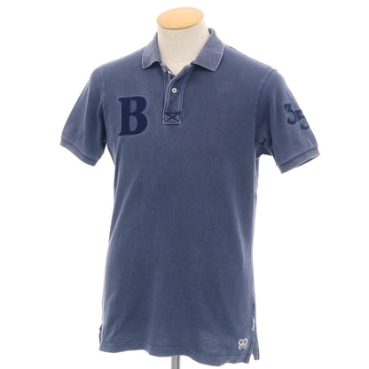 【中古】イレブンティ eleventy × BEAMS コットン 鹿の子 半袖ポロシャツ ネイビー系【 S 】【 状態ランクC 】【 メンズ 】