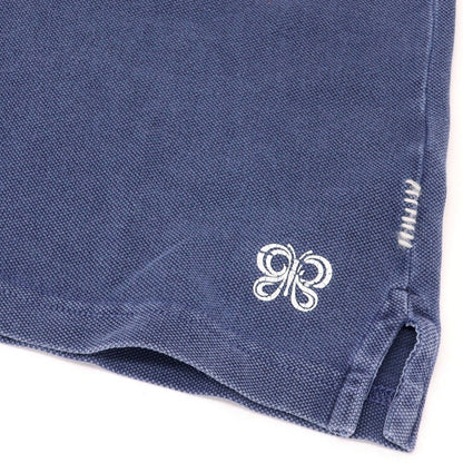 【中古】イレブンティ eleventy × BEAMS コットン 鹿の子 半袖ポロシャツ ネイビー系【 S 】【 状態ランクC 】【 メンズ 】