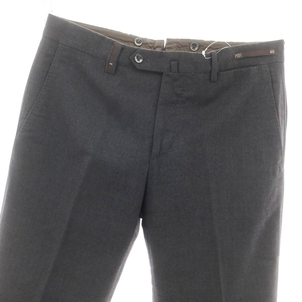 【中古】ピーティーゼロウーノ PT01 ウール ドレススラックスパンツ ダークグレー【 46 】【 状態ランクC 】【 メンズ 】
