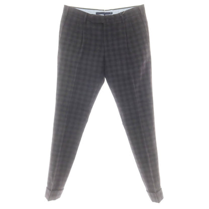 【中古】インコテックス INCOTEX ウール チェック ドレススラックスパンツ グレー【 48 】【 状態ランクD 】【 メンズ 】