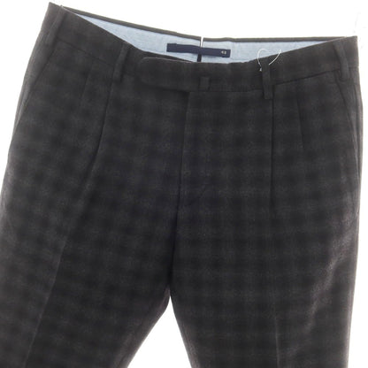 【中古】インコテックス INCOTEX ウール チェック ドレススラックスパンツ グレー【 48 】【 状態ランクD 】【 メンズ 】