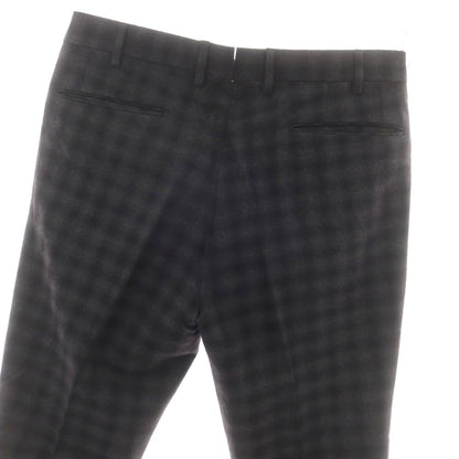 【中古】インコテックス INCOTEX ウール チェック ドレススラックスパンツ グレー【 48 】【 状態ランクD 】【 メンズ 】