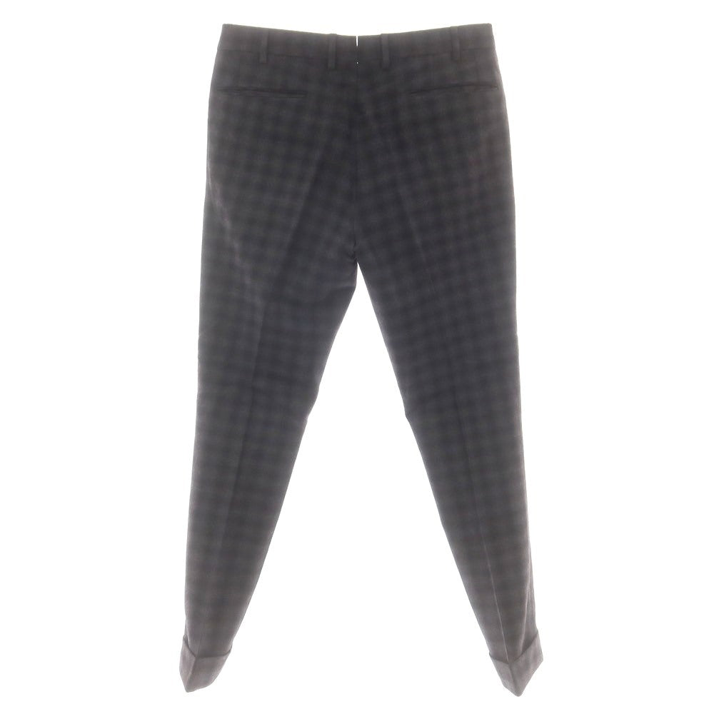 【中古】インコテックス INCOTEX ウール チェック ドレススラックスパンツ グレー【 48 】【 状態ランクD 】【 メンズ 】