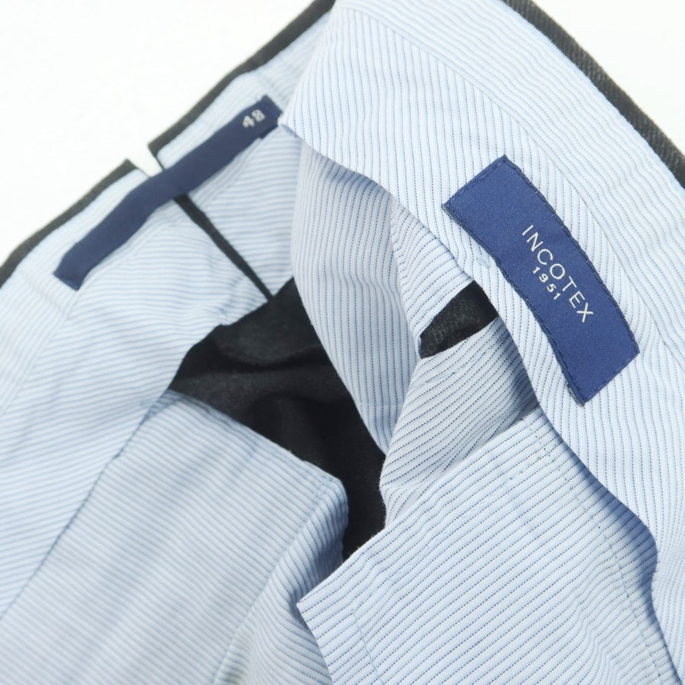 【中古】インコテックス INCOTEX ウール チェック ドレススラックスパンツ グレー【 48 】【 状態ランクD 】【 メンズ 】