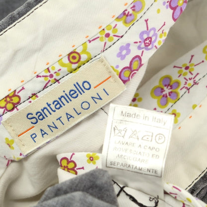 【中古】サンタニエッロ SANTANIELLO ウォッシュウールポリエステル カジュアルスラックスパンツ グレー【 46 】【 状態ランクC 】【 メンズ 】