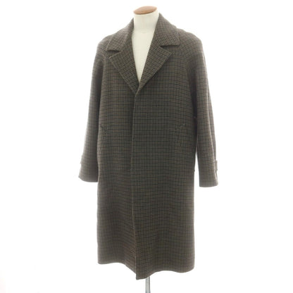 【中古】ピーティートリノ PT TORINO ウール チェック チェスターフィールドコート オリーブxネイビー【 46 】【 状態ランクB 】【 メンズ 】