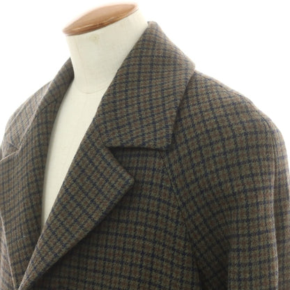 【中古】ピーティートリノ PT TORINO ウール チェック チェスターフィールドコート オリーブxネイビー【 46 】【 状態ランクB 】【 メンズ 】