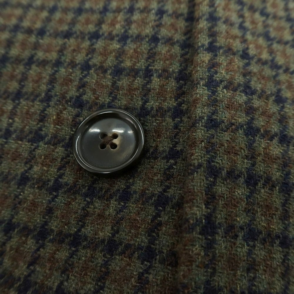 【中古】ピーティートリノ PT TORINO ウール チェック チェスターフィールドコート オリーブxネイビー【 46 】【 状態ランクB 】【 メンズ 】