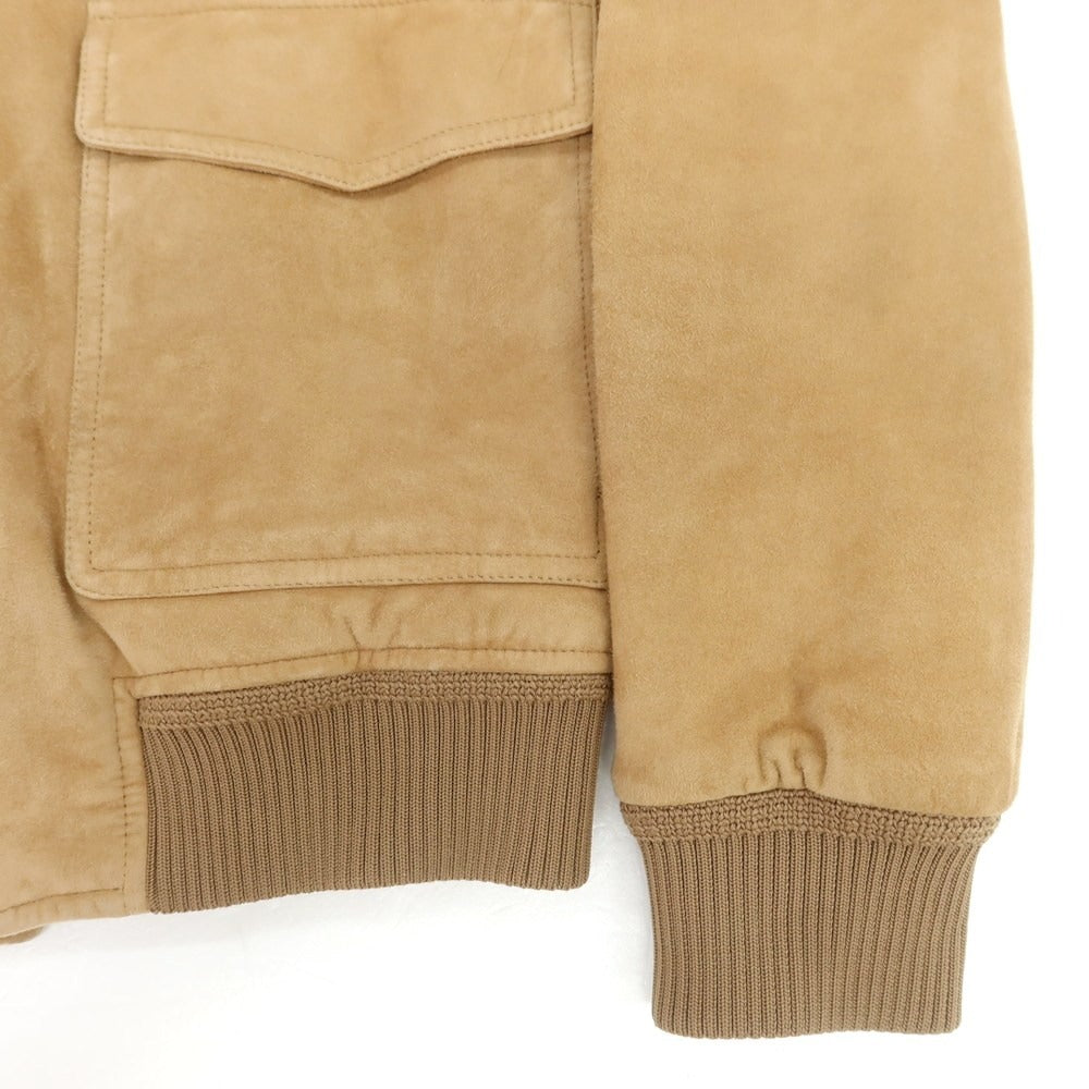 【中古】ピーティートリノ PT TORINO スエード 中綿 レザーブルゾン ベージュ【 48 】【 状態ランクC 】【 メンズ 】