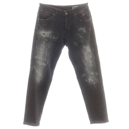 【中古】ピーティートリノ デニム PT TORINO DENIM REGGAE リペア加工 デニムパンツ ジーンズ ブラック【 32 】【 状態ランクB 】【 メンズ 】