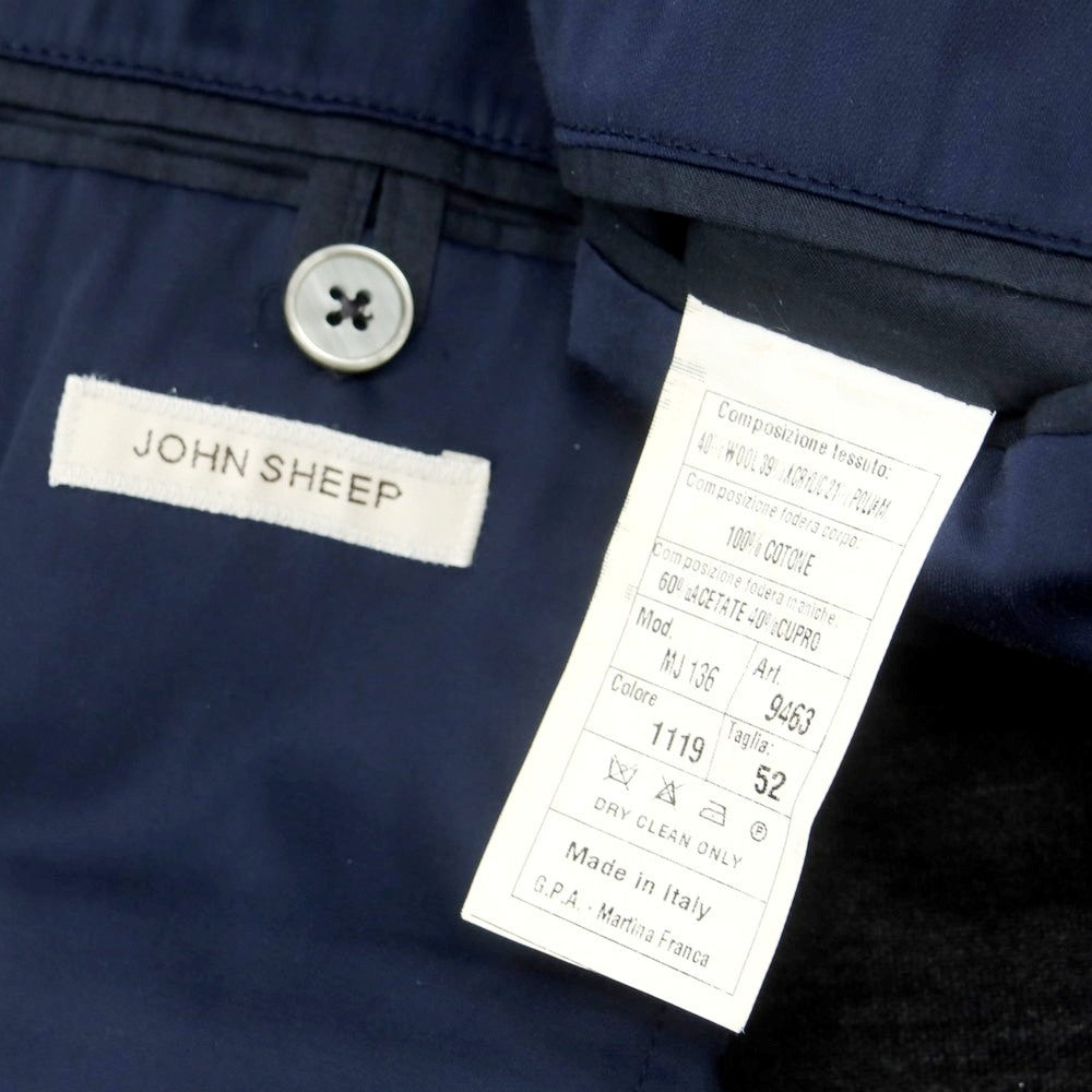 【中古】ジョン シープ John Sheep ウールアクリルナイロン ダブル6B カジュアルジャケット グレイッシュネイビー【 52 】【 状態ランクB 】【 メンズ 】