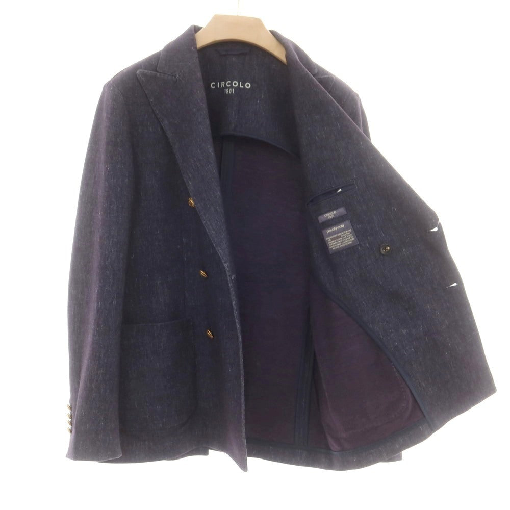 【中古】チルコロ1901 CIRCOLO 1901 コットン ジャージー ダブル6B カジュアルジャケット ネイビー【 50 】【 状態ランクB 】【 メンズ 】