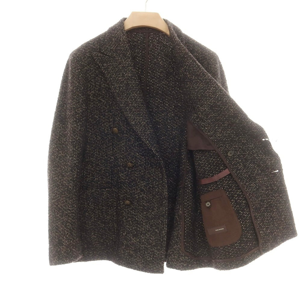 【中古】タリアトーレ TAGLIATORE ウール ダブル6B テーラードジャケット ブラウンxブラック【 52 】【 状態ランクB 】【 メンズ 】