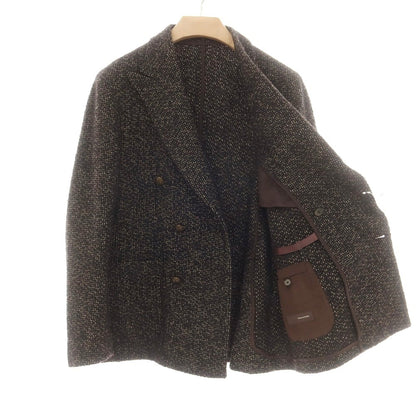【中古】タリアトーレ TAGLIATORE ウール ダブル6B テーラードジャケット ブラウンxブラック【 52 】【 状態ランクB 】【 メンズ 】