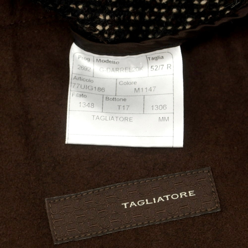 【中古】タリアトーレ TAGLIATORE ウール ダブル6B テーラードジャケット ブラウンxブラック【 52 】【 状態ランクB 】【 メンズ 】