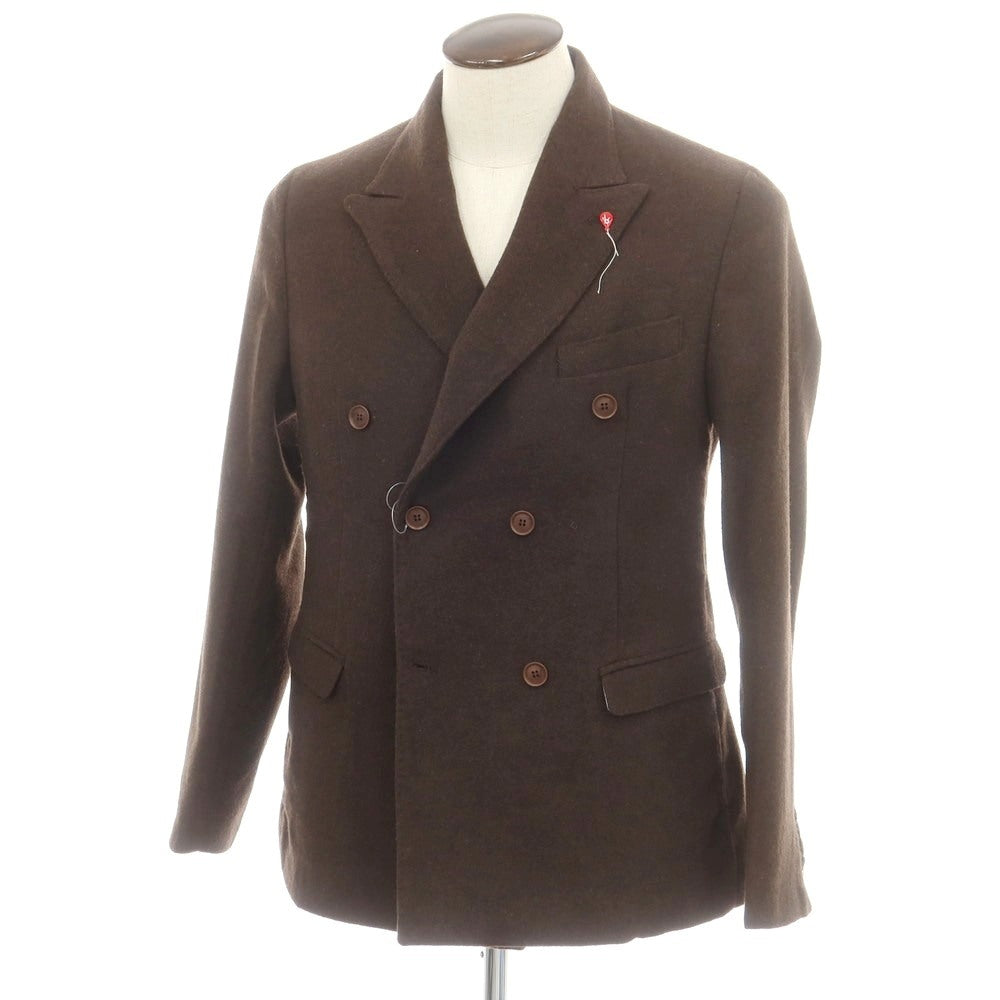 【中古】ベルネーゼ BERNESE MILANO ポリエステルウールレーヨン ダブル6B カジュアルジャケット ダークブラウン【 50 】【 状態ランクB 】【 メンズ 】