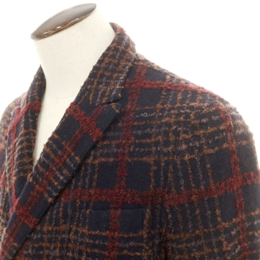 【中古】ザ ジジ THE GIGI ウールナイロンモヘヤ チェック ダブル8B カジュアルジャケット ネイビー【 52 】【 状態ランクB 】【 メンズ 】