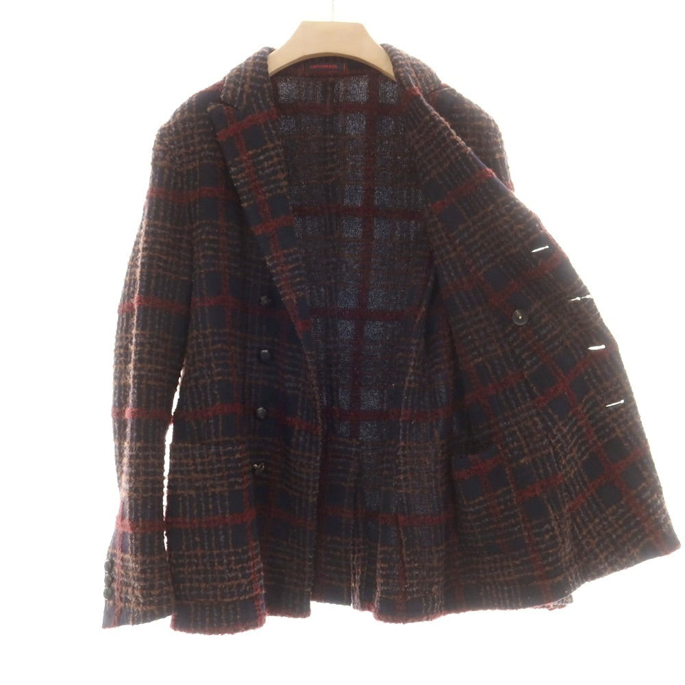 【中古】ザ ジジ THE GIGI ウールナイロンモヘヤ チェック ダブル8B カジュアルジャケット ネイビー【 52 】【 状態ランクB 】【 メンズ 】