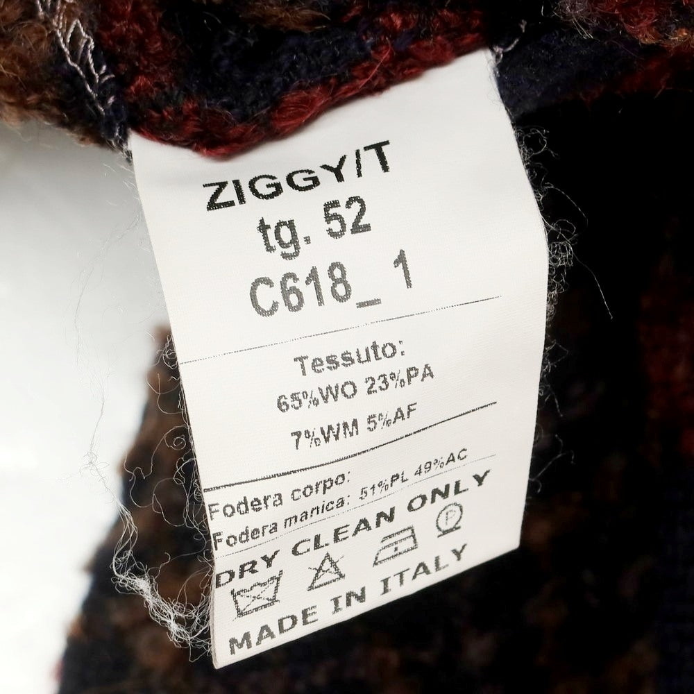 【中古】ザ ジジ THE GIGI ウールナイロンモヘヤ チェック ダブル8B カジュアルジャケット ネイビー【 52 】【 状態ランクB 】【 メンズ 】