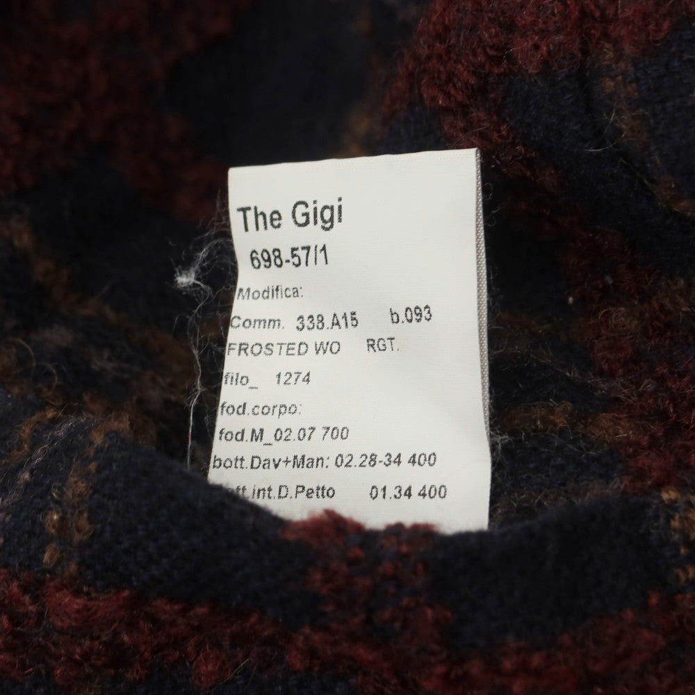 【中古】ザ ジジ THE GIGI ウールナイロンモヘヤ チェック ダブル8B カジュアルジャケット ネイビー【 52 】【 状態ランクB 】【 メンズ 】