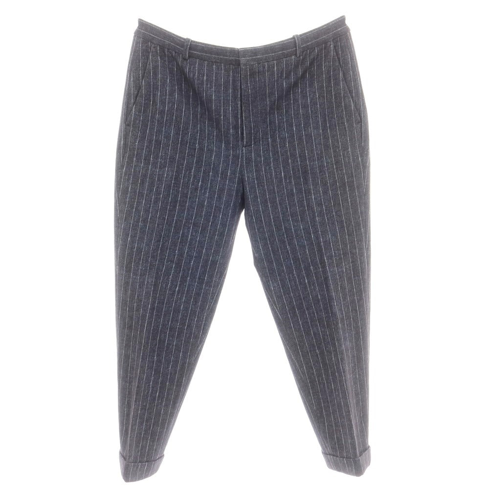 【中古】チルコロ1901 CIRCOLO 1901 ジャージーコットン ストライプ スラックスパンツ ネイビー【 52 】【 状態ランクD 】【 メンズ 】