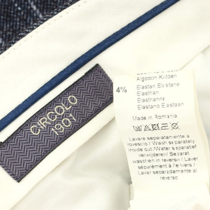 【中古】チルコロ1901 CIRCOLO 1901 ジャージーコットン ストライプ スラックスパンツ ネイビー【 52 】【 状態ランクD 】【 メンズ 】