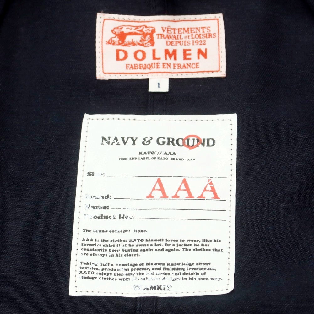【中古】カトー KATO × DOLMEN コットン ワークジャケット ネイビー【 1 】【 状態ランクC 】【 メンズ 】[EPD]