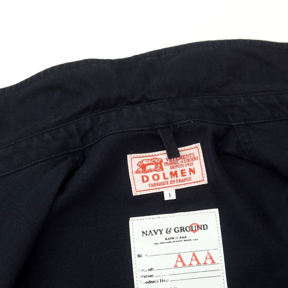 【中古】カトー KATO × DOLMEN コットン ワークジャケット ネイビー【 1 】【 状態ランクC 】【 メンズ 】[EPD]