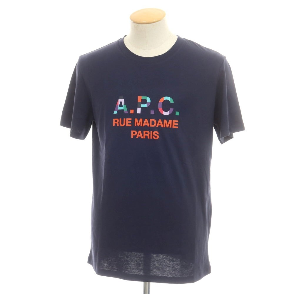 【中古】アーペーセー A.P.C. コットン クルーネック 半袖Tシャツ ネイビー【 S 】【 状態ランクB 】【 メンズ 】