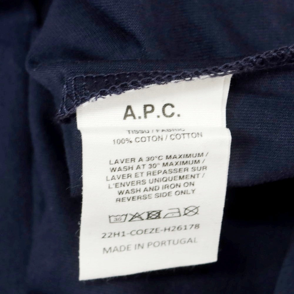 【中古】アーペーセー A.P.C. コットン クルーネック 半袖Tシャツ ネイビー【 S 】【 状態ランクB 】【 メンズ 】