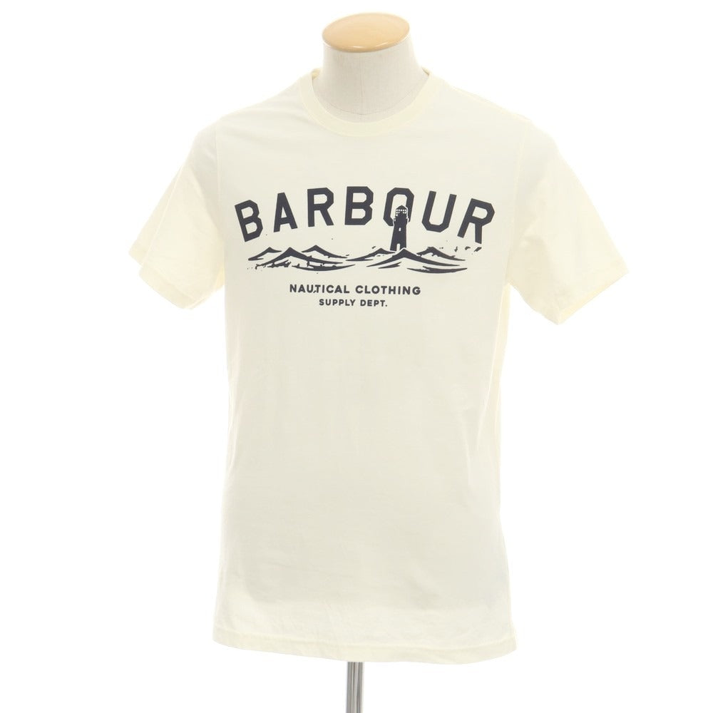 【中古】バブアー Barbour コットン クルーネック 半袖Tシャツ クリーム【 S 】【 状態ランクB 】【 メンズ 】 [BPD]