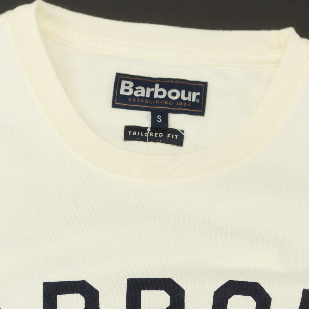 【中古】バブアー Barbour コットン クルーネック 半袖Tシャツ クリーム【 S 】【 状態ランクB 】【 メンズ 】 [BPD]