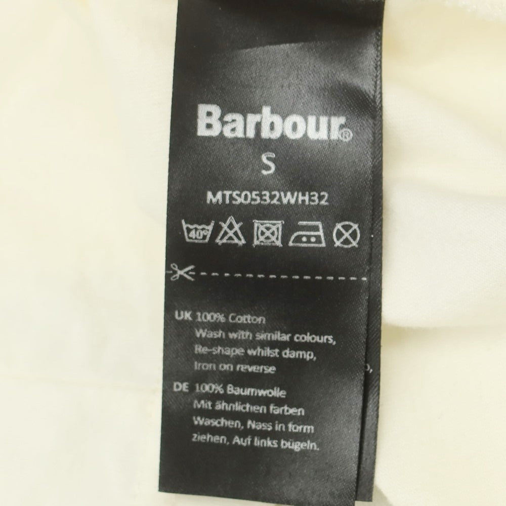 【中古】バブアー Barbour コットン クルーネック 半袖Tシャツ クリーム【 S 】【 状態ランクB 】【 メンズ 】 [BPD]