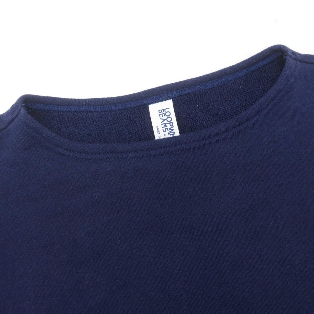 【中古】ループウィラー LOOPWHEELER BEAMS PLUS別注 コットン ボートネック スウェット ネイビー【 S 】【 状態ランクB 】【 メンズ 】