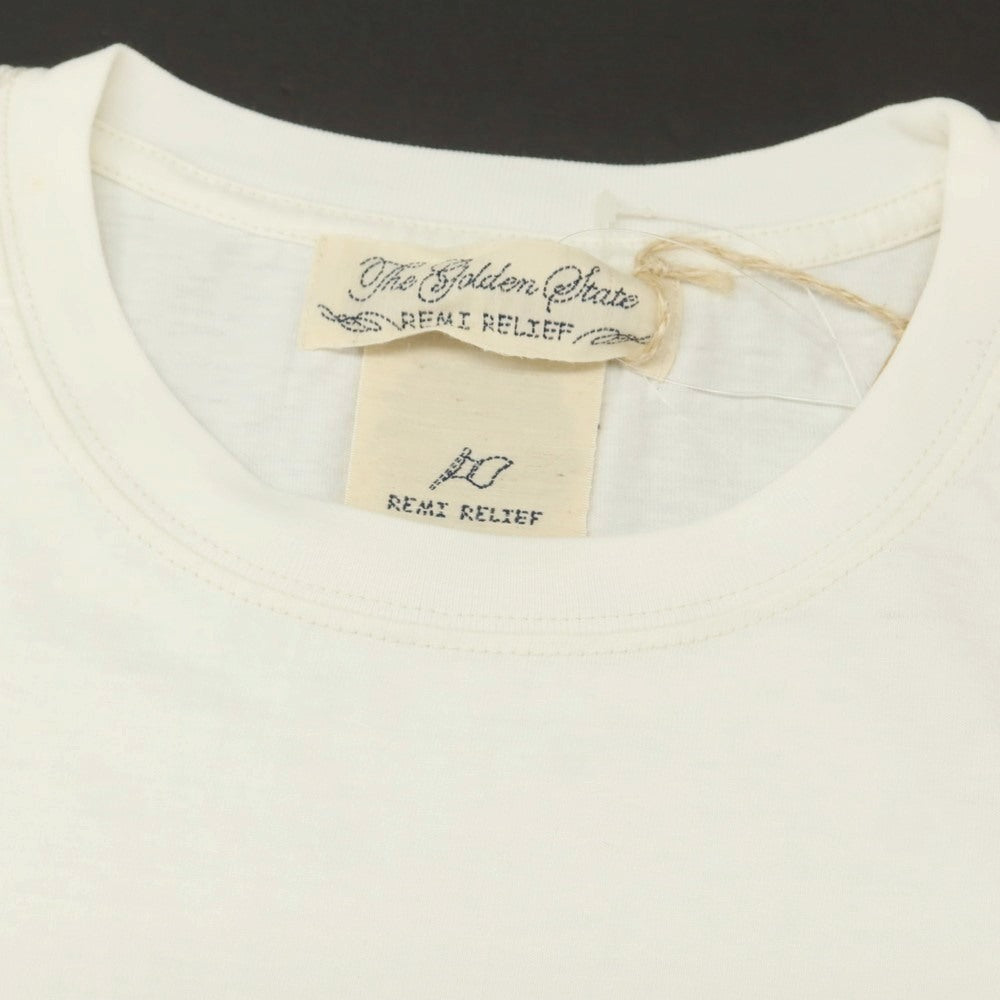【中古】レミレリーフ REMI RELIEF コットン クルーネック 半袖 ポケットTシャツ ホワイト【 S 】【 状態ランクA 】【 メンズ 】