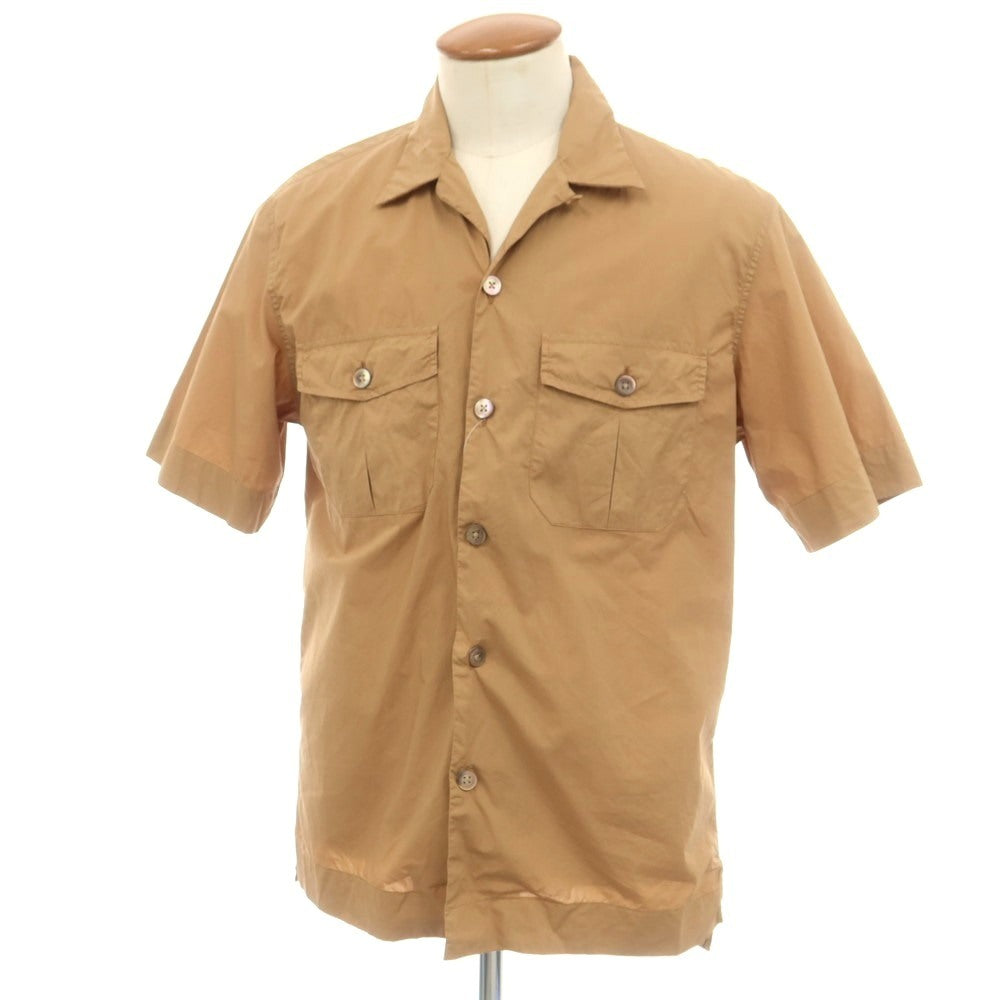 【中古】ポールスミスコレクション PAUL SMITH COLLECTION コットン オープンカラー 半袖シャツ ベージュ【サイズM】【 状態ランクC 】【 メンズ 】[EPD]