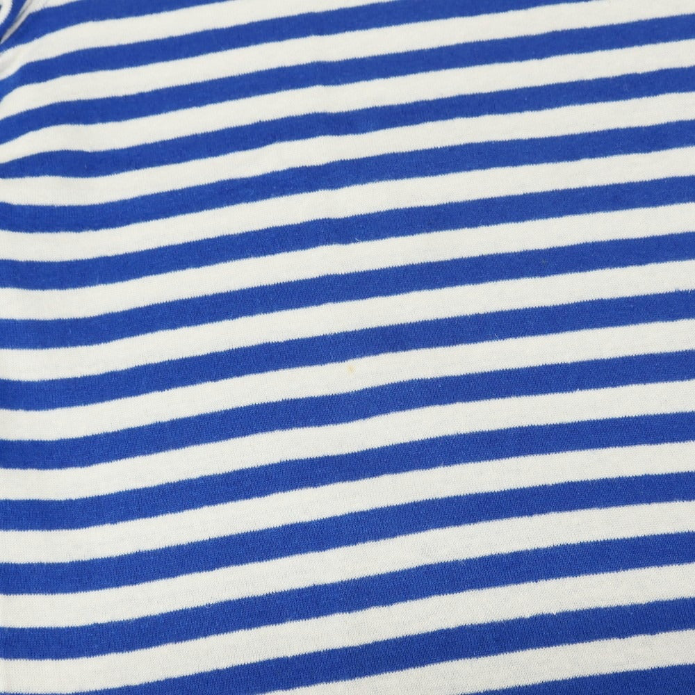 【中古】ルトロワ Letroyes コットン系 ボーダー クルーネック 半袖 ポケットTシャツ ブルーxホワイト【 M 】【 状態ランクA 】【 メンズ 】
