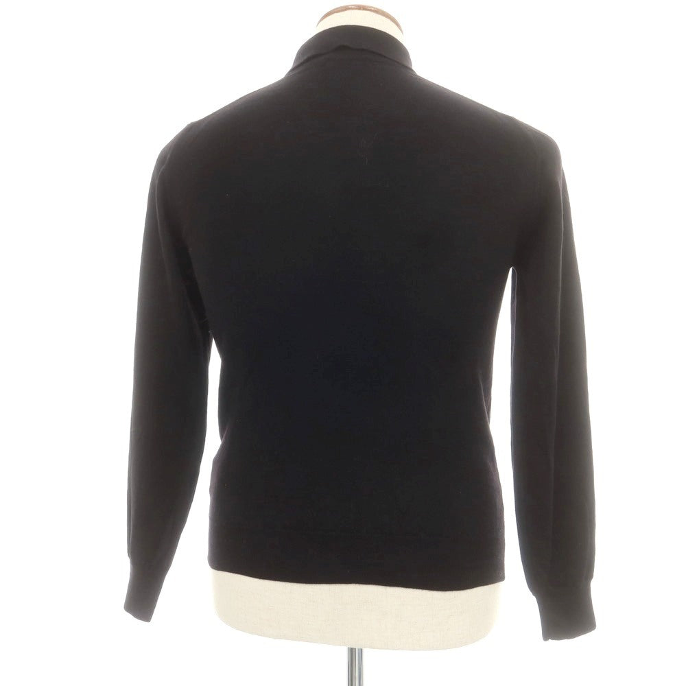 【中古】ビームスエフ BEAMS F ハイゲージ ウール 長袖 ポロニット ブラック【 48 】【 状態ランクC 】【 メンズ 】