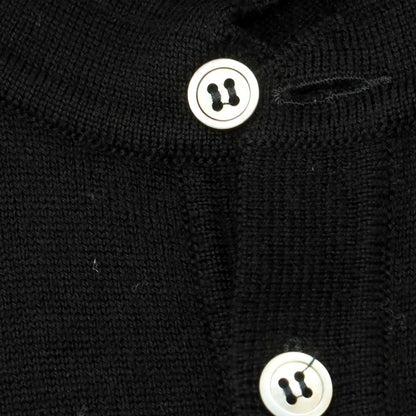 【中古】ビームスエフ BEAMS F ハイゲージ ウール 長袖 ポロニット ブラック【 48 】【 状態ランクC 】【 メンズ 】