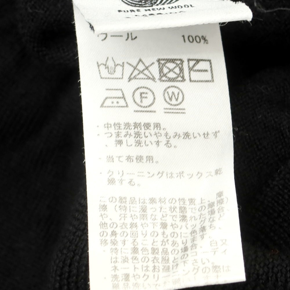 【中古】ビームスエフ BEAMS F ハイゲージ ウール 長袖 ポロニット ブラック【 48 】【 状態ランクC 】【 メンズ 】