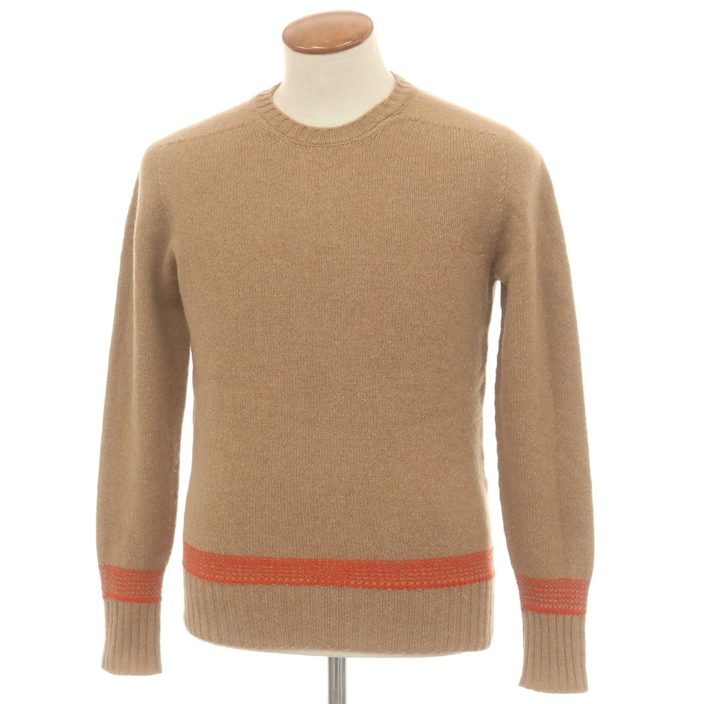 【中古】ドルモア DRUMOHR ウール クルーネック プルオーバーニット ブラウンベージュ系xオレンジ【 46 】【 状態ランクB 】【 メンズ 】