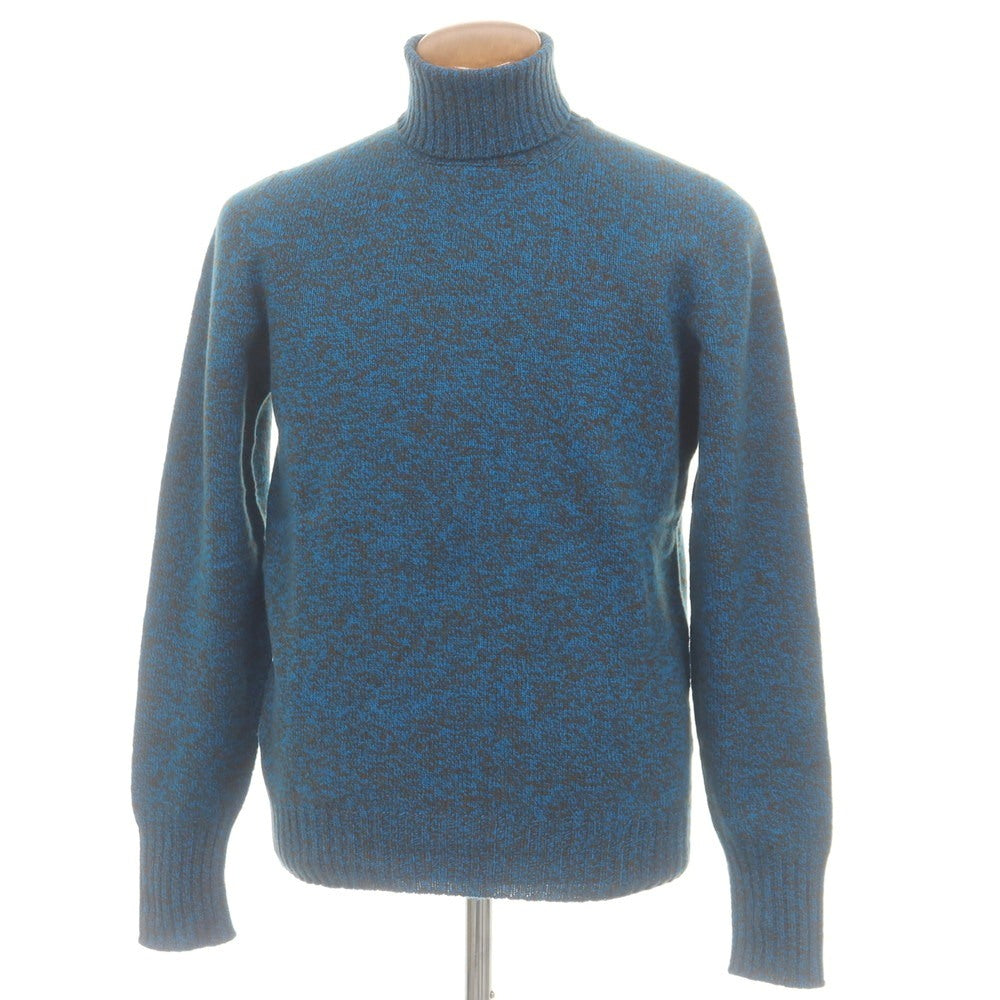 【中古】ドルモア DRUMOHR ウール タートルネック プルオーバーニット ライトブルーxブラウン【 48 】【 状態ランクA 】【 メンズ 】