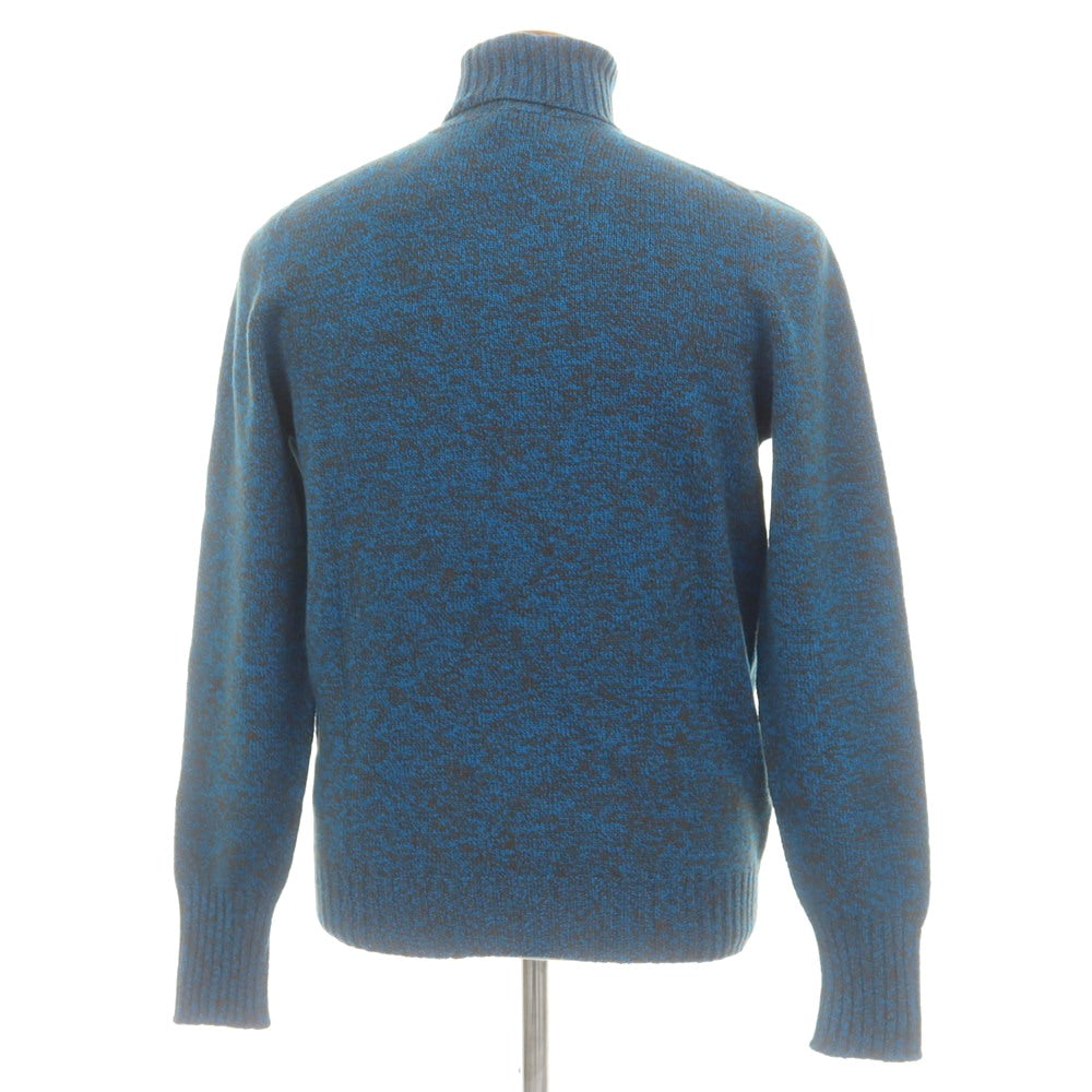 【中古】ドルモア DRUMOHR ウール タートルネック プルオーバーニット ライトブルーxブラウン【 48 】【 状態ランクA 】【 メンズ 】