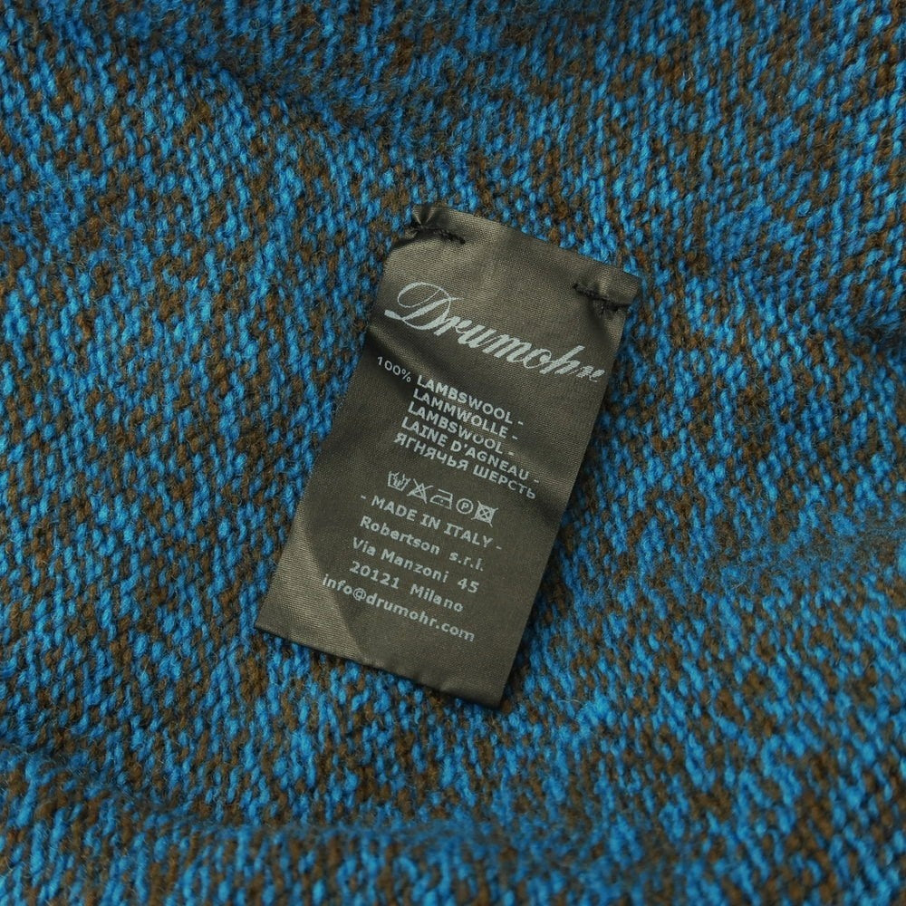 【中古】ドルモア DRUMOHR ウール タートルネック プルオーバーニット ライトブルーxブラウン【 48 】【 状態ランクA 】【 メンズ 】
