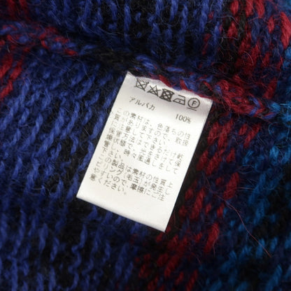 【中古】ラファモリーナ RAffa MOLINA アルパカ クルーネック プルオーバーニット ネイビーxマルチカラー【 S 】【 状態ランクB 】【 メンズ 】