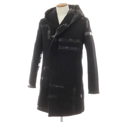 【中古】ウノピュウノウグァーレトレ 1piu1uguale3 ウール フーデッドコート ブラック【 4 】【 状態ランクA 】【 メンズ 】